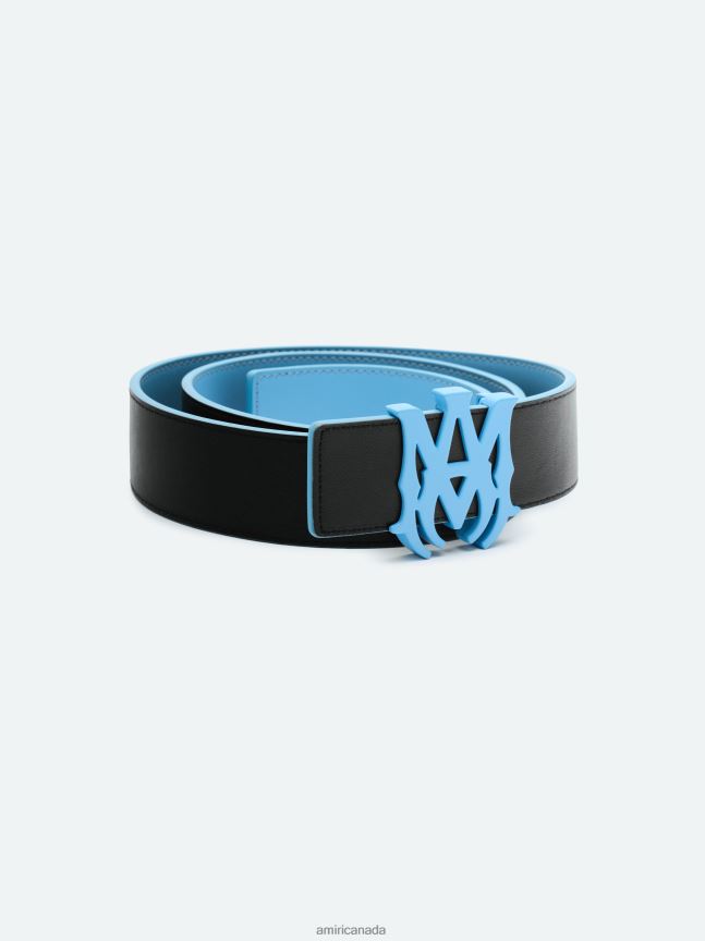 Accessories AMIRI 4Cm Reversible Belt OD Black/Air Blue Unisex ZXNJX8442