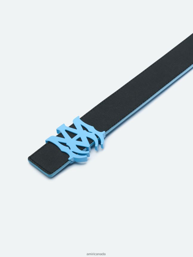 Accessories AMIRI 4Cm Reversible Belt OD Black/Air Blue Unisex ZXNJX8442