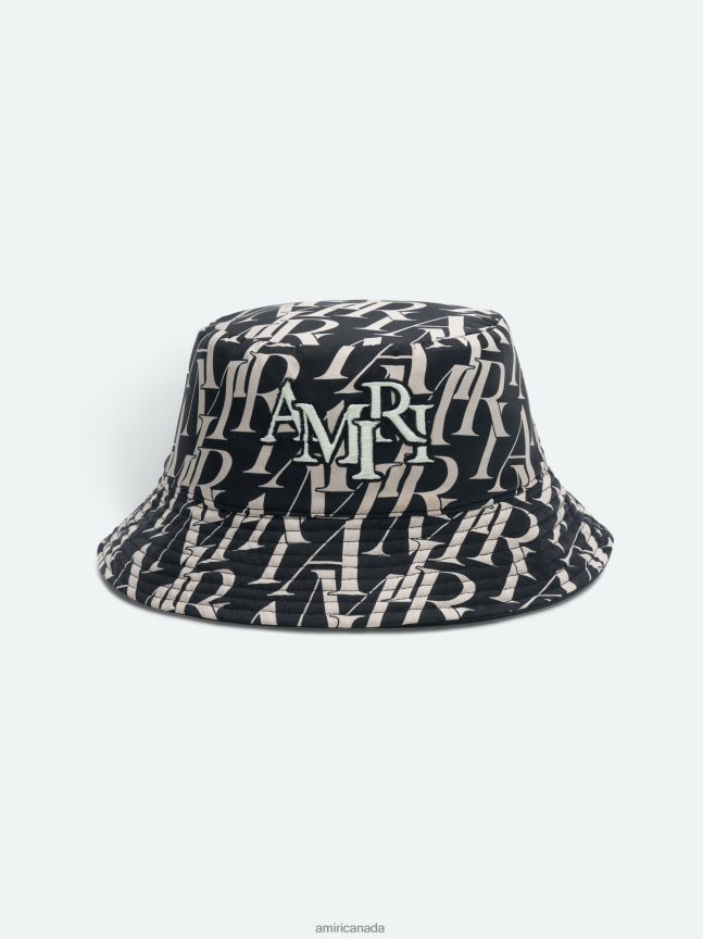 Accessories AMIRI Brand Repeat Reversible Bucket Hat Black Unisex ZXNJX8422
