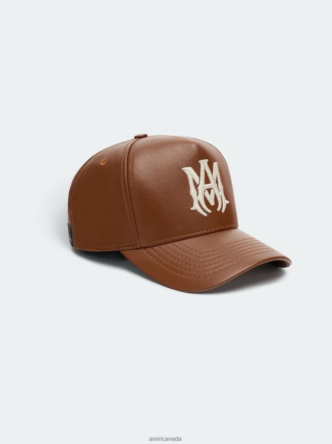 Accessories AMIRI Ma Full Leather Hat Brown Unisex ZXNJX8426