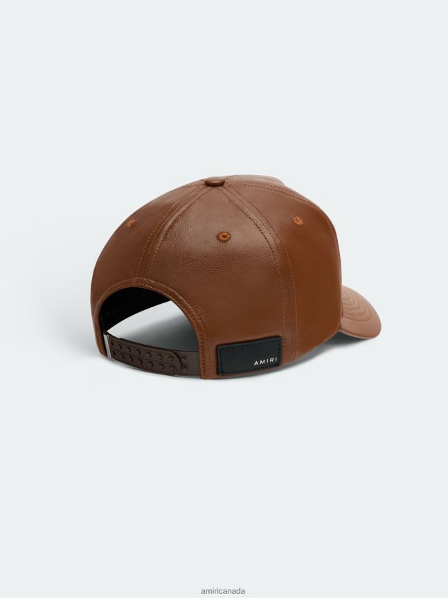 Accessories AMIRI Ma Full Leather Hat Brown Unisex ZXNJX8426