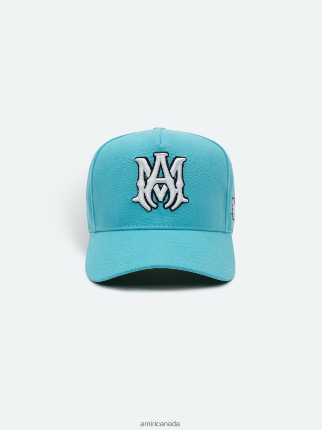 Accessories AMIRI Xo Full Canvas Hat Aqua White Unisex ZXNJX8416