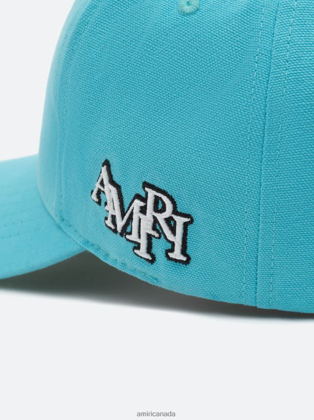 Accessories AMIRI Xo Full Canvas Hat Aqua White Unisex ZXNJX8416