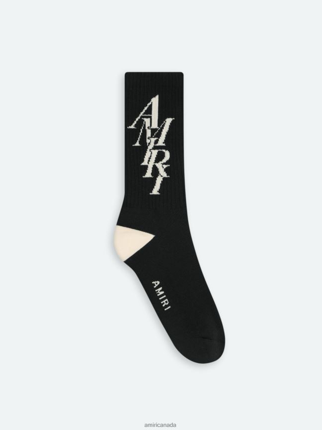 Accessories AMIRI Brand Stack Sock Black Unisex ZXNJX8444