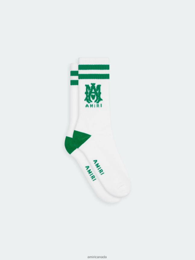 Accessories AMIRI Ma Stripe Sock White/Green Unisex ZXNJX8391