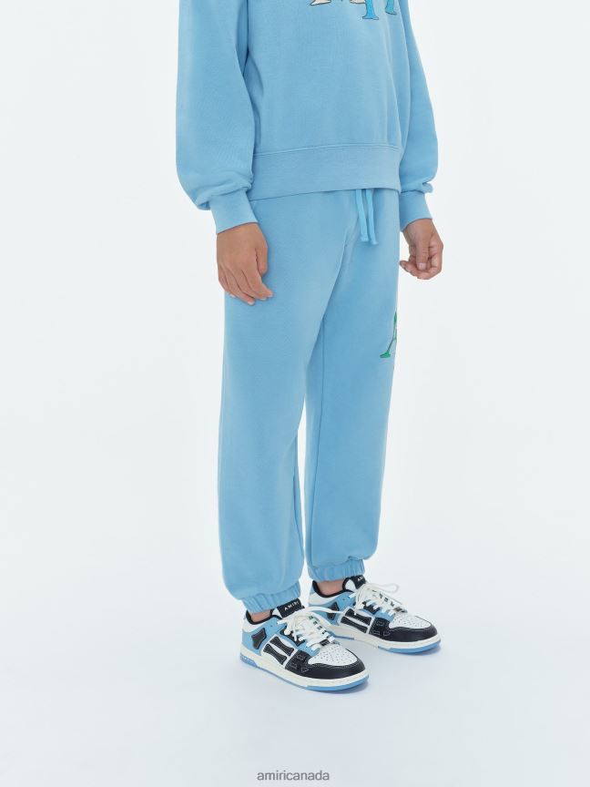 Clothing AMIRI Brand Staggered Scribble Sweatpant Air Blue Kids ZXNJX8365