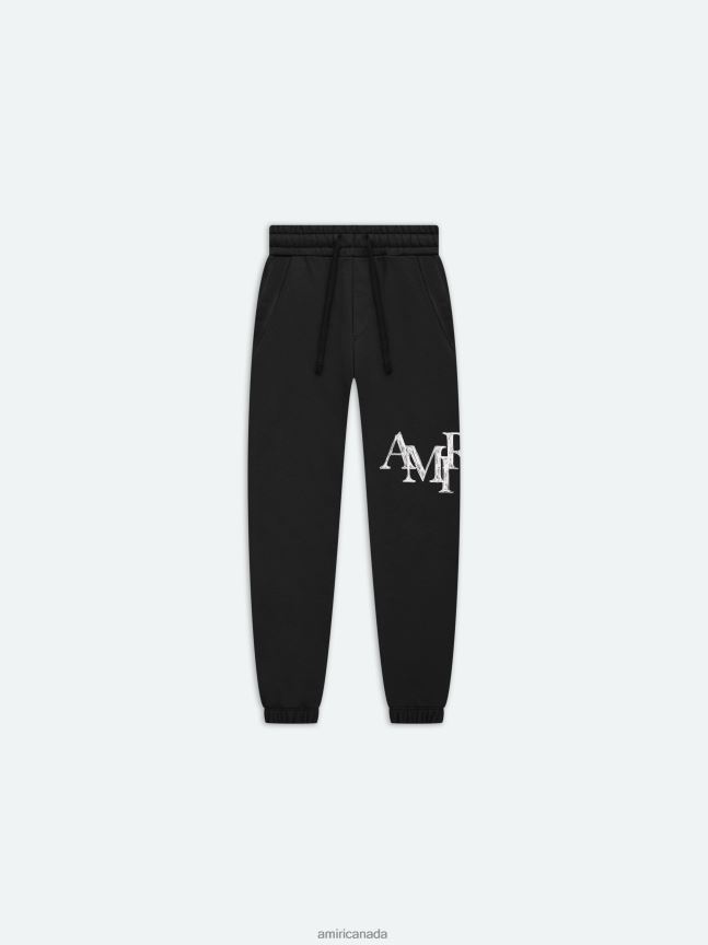 Clothing AMIRI Brand Staggered Scribble Sweatpant Black Kids ZXNJX8361
