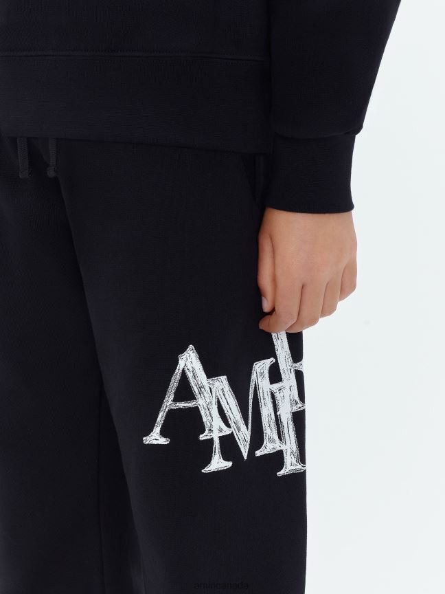 Clothing AMIRI Brand Staggered Scribble Sweatpant Black Kids ZXNJX8361