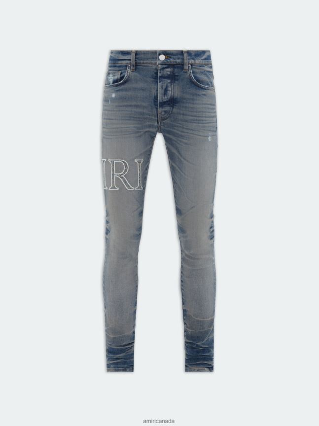 Clothing AMIRI Core Logo Bandana Jacquard Jean Vintage Indigo Men ZXNJX839