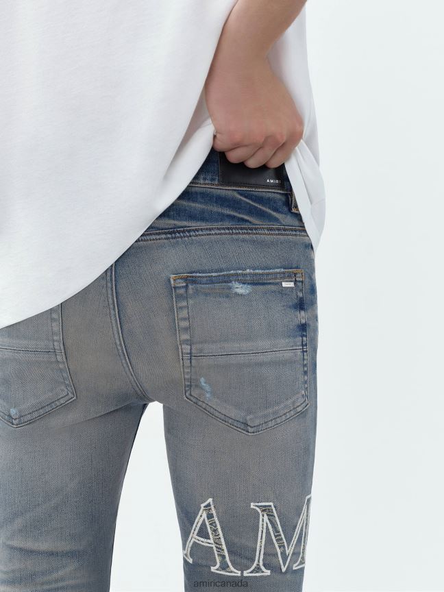 Clothing AMIRI Core Logo Bandana Jacquard Jean Vintage Indigo Men ZXNJX839