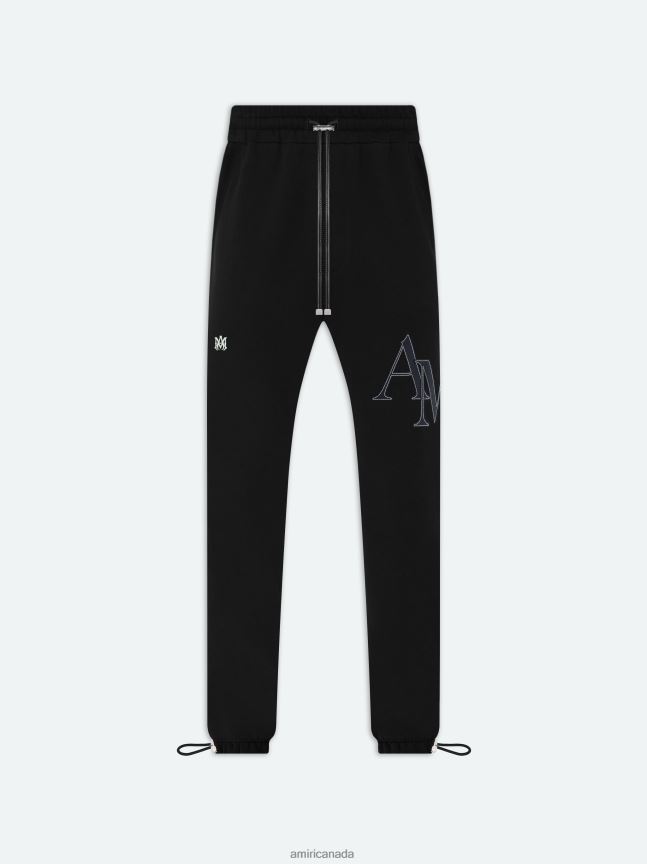 Clothing AMIRI Brand Staggered Sweatpant Black Men ZXNJX8158