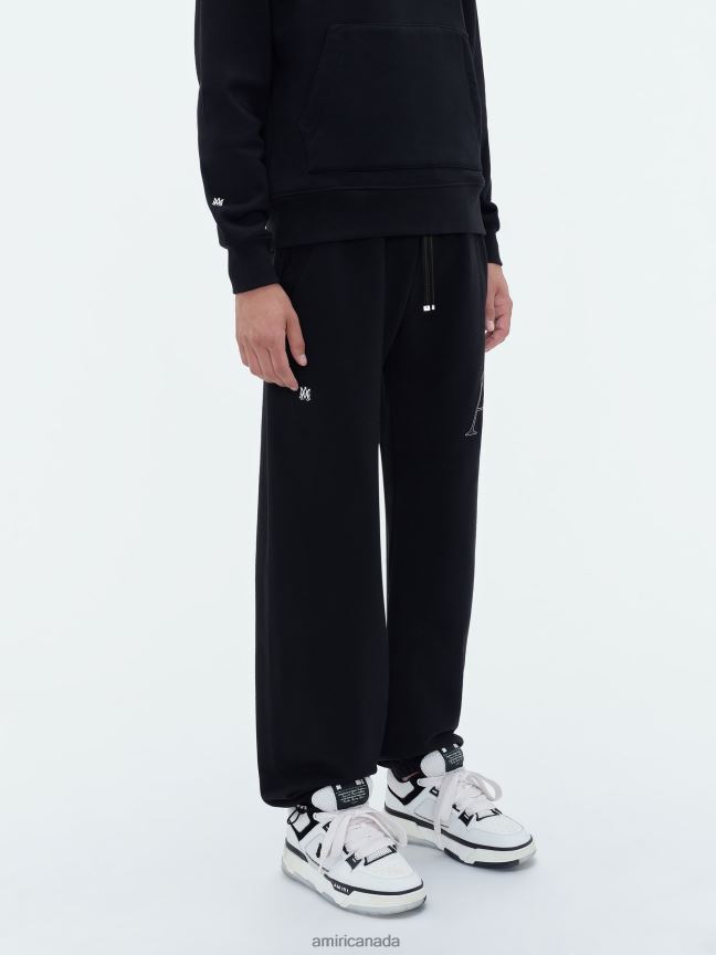 Clothing AMIRI Brand Staggered Sweatpant Black Men ZXNJX8158