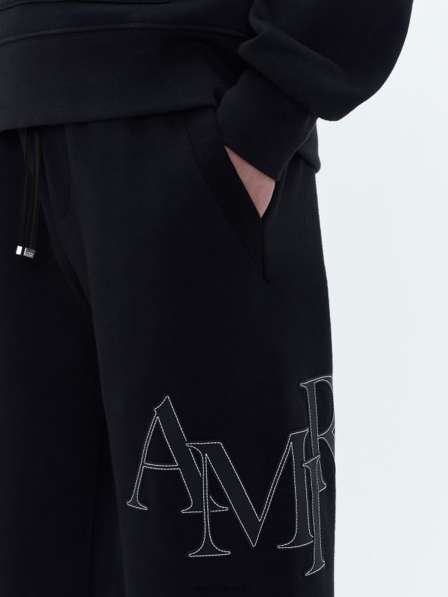 Clothing AMIRI Brand Staggered Sweatpant Black Men ZXNJX8158