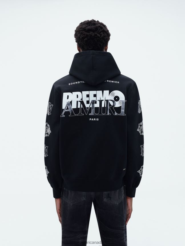 Clothing AMIRI Brand Premier Hoodie Black Men ZXNJX8151