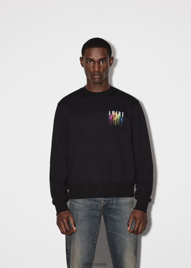 Clothing AMIRI M.A. Drip Collage Crewneck Black Men ZXNJX8152