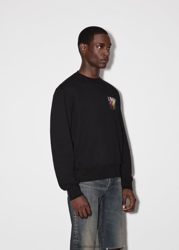 Clothing AMIRI M.A. Drip Collage Crewneck Black Men ZXNJX8152