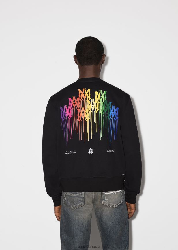 Clothing AMIRI M.A. Drip Collage Crewneck Black Men ZXNJX8152