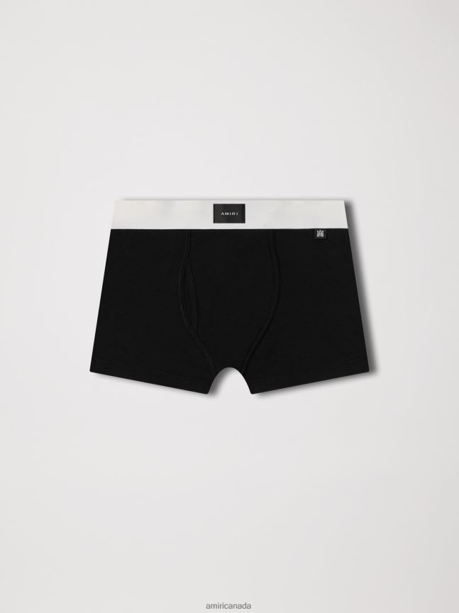Clothing AMIRI Brand Front Label Boxers Black/White Men ZXNJX8191