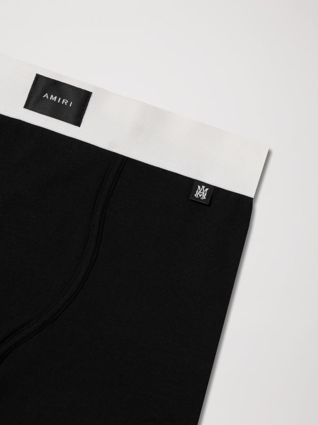 Clothing AMIRI Brand Front Label Boxers Black/White Men ZXNJX8191