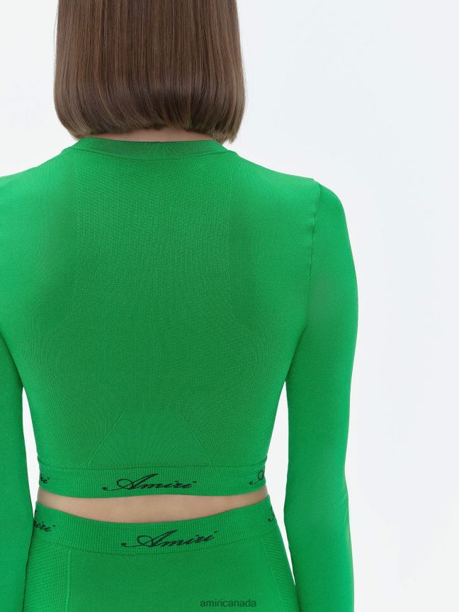 Clothing AMIRI Seamless Mock Neck Top Fern Green Women ZXNJX8273