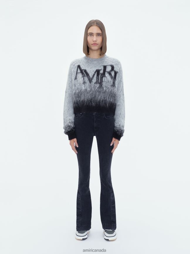 Clothing AMIRI Brand Staggered Ombre Crew Grey Women ZXNJX8259