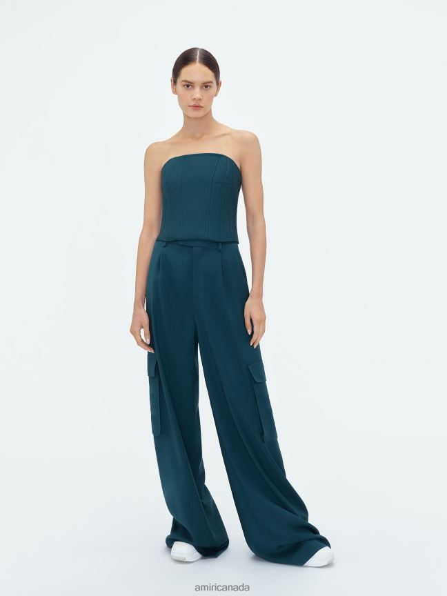 Clothing AMIRI Wide Leg Pleated Cargo Rain Forest Women ZXNJX8237