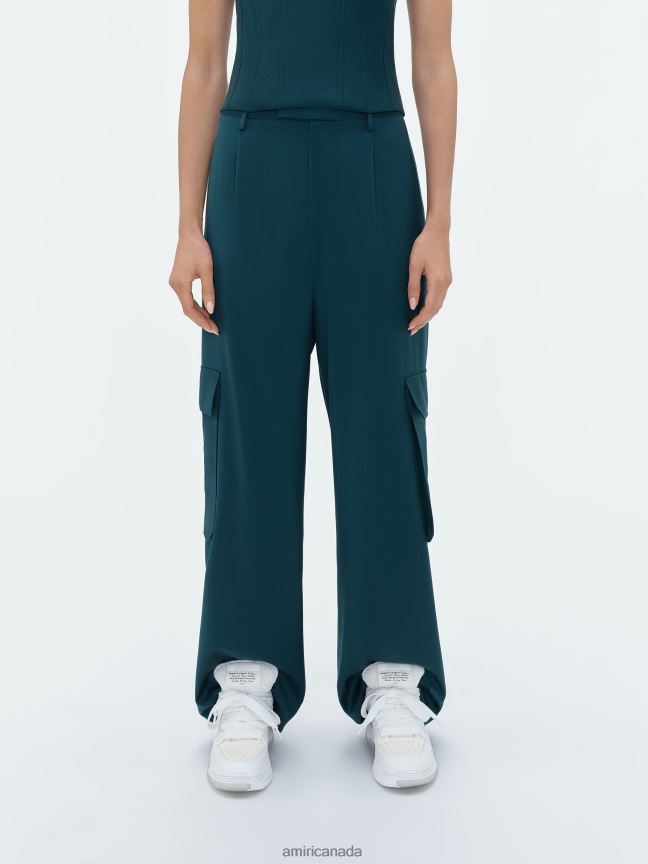 Clothing AMIRI Wide Leg Pleated Cargo Rain Forest Women ZXNJX8237