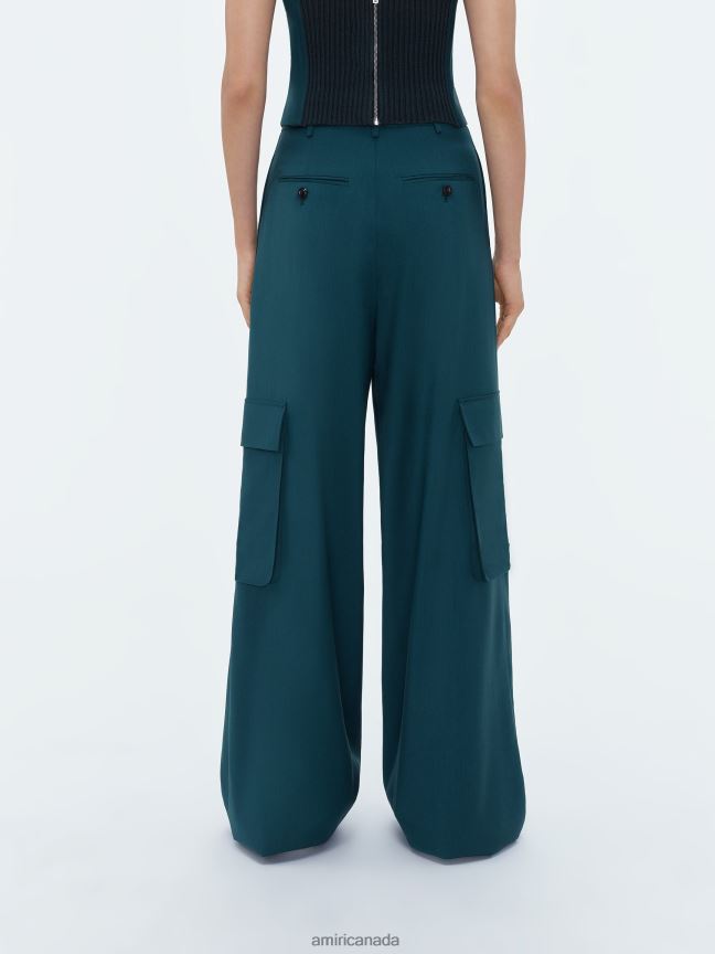 Clothing AMIRI Wide Leg Pleated Cargo Rain Forest Women ZXNJX8237