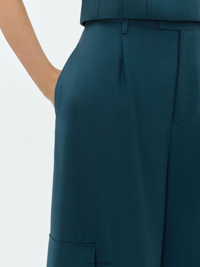 Clothing AMIRI Wide Leg Pleated Cargo Rain Forest Women ZXNJX8237