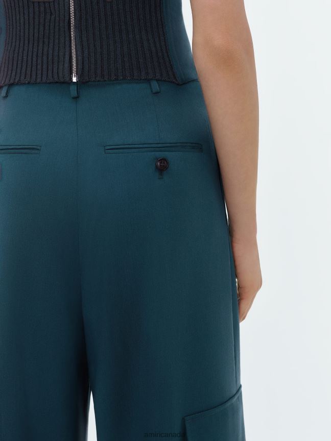Clothing AMIRI Wide Leg Pleated Cargo Rain Forest Women ZXNJX8237